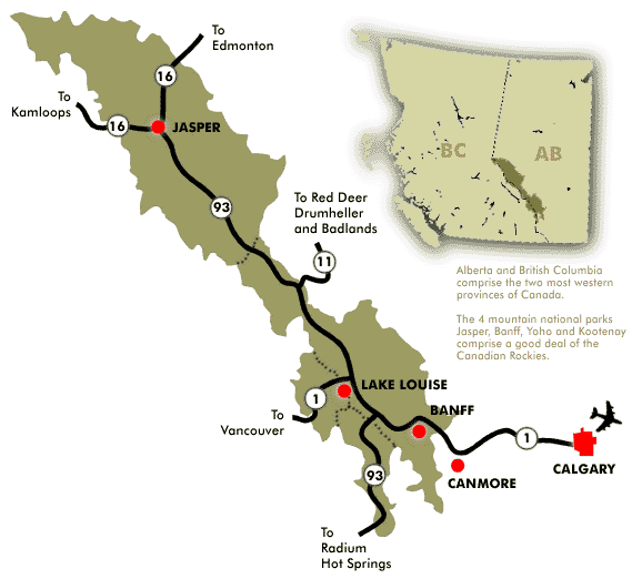 Banff National Park Boundaries Maps Of Banff And Area - Banff National Park