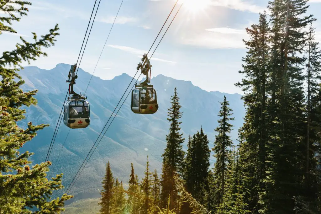 Ride the gondola when visiting Banff in October
