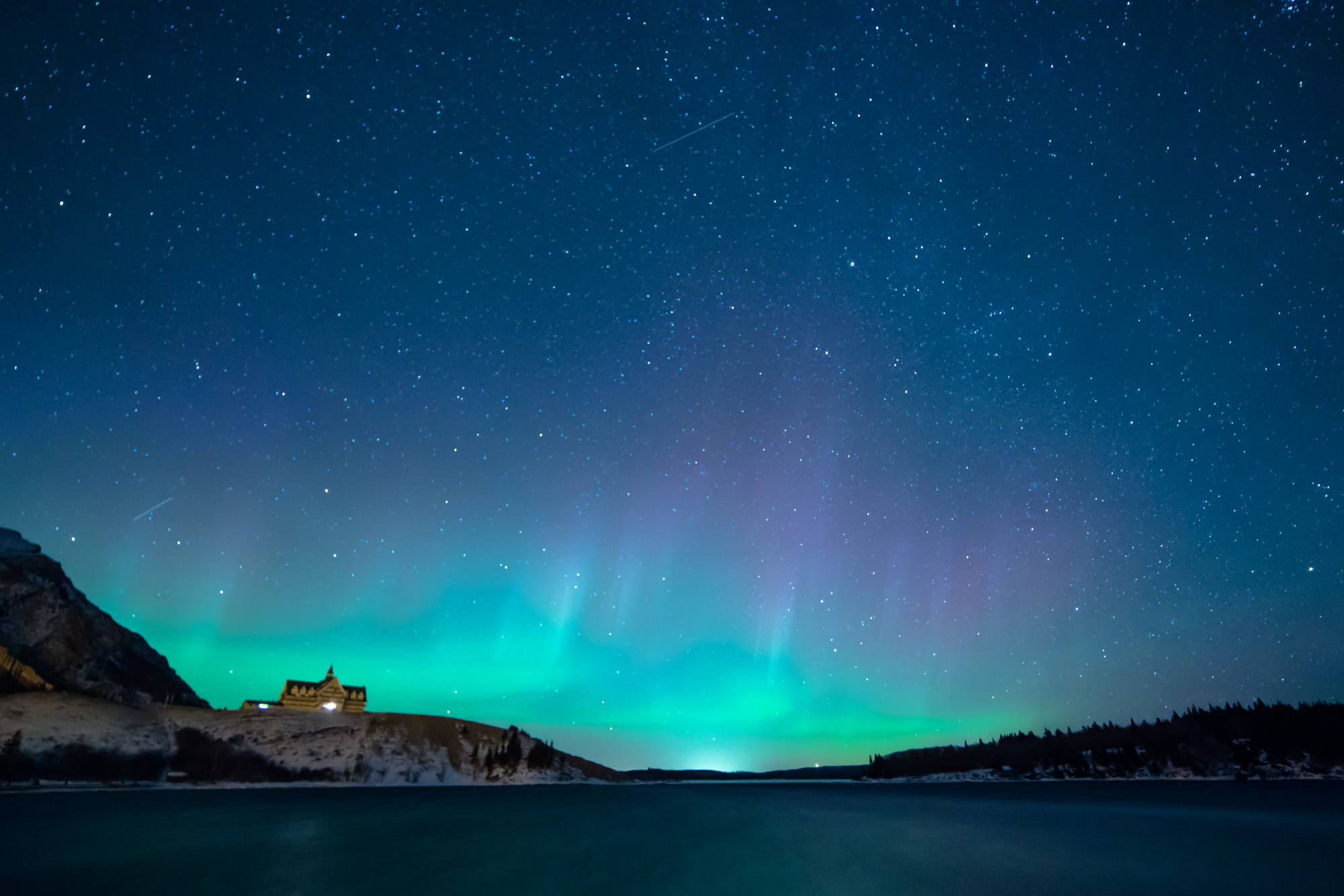 Northern Lights In Canada Waterton 