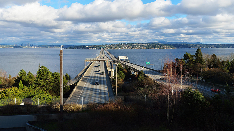 I-90 floating bridge in Seattle