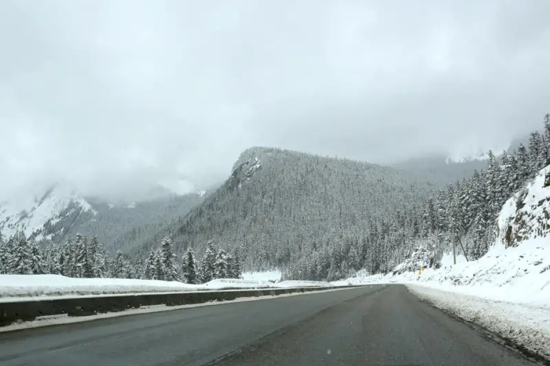 snowy coquihalla highway 5, british columbia