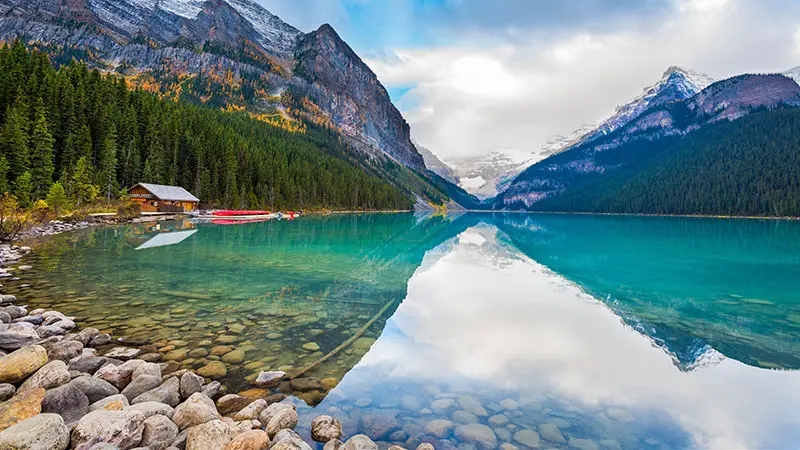 autumn view of Lake Louise in Banff National Park