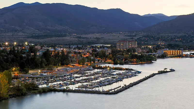skyline view of city of Penticton, BC