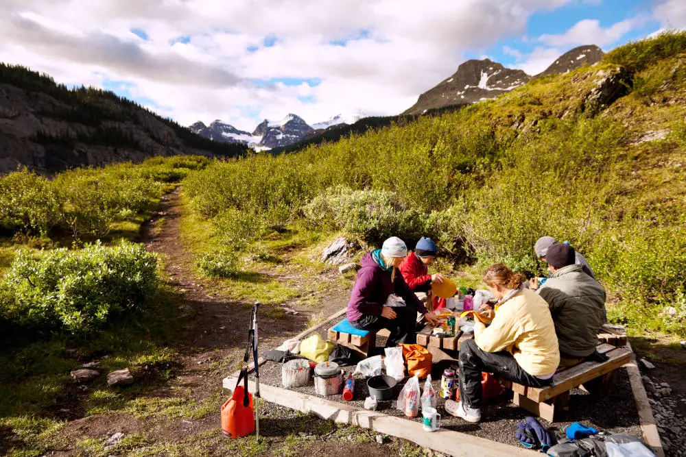 picnicking in the Canadian Rockies
