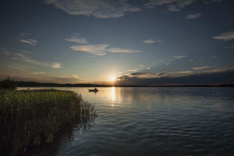 Boat on Island Lake