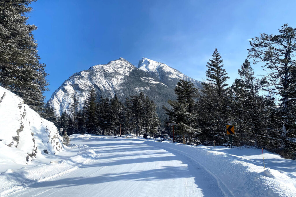 Roads are snowpacked in Banff